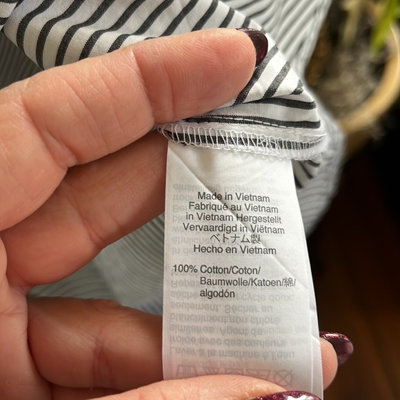 J. Crew Factory Striped Long Sleeve Popover Blouse - Picture 6 of 12